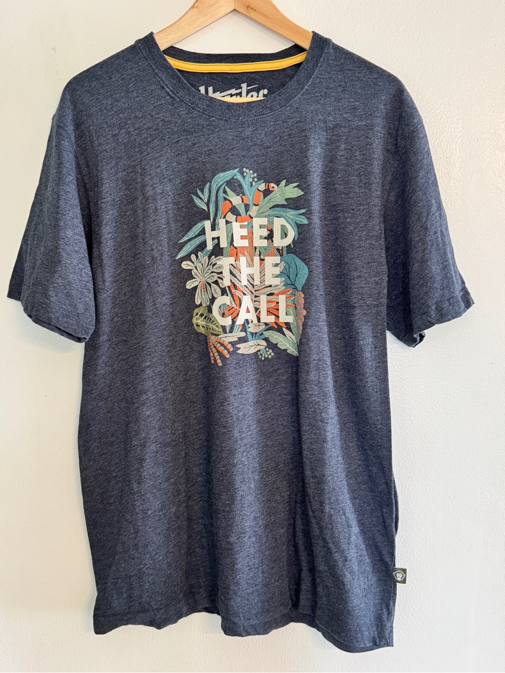 Howler Brothers Navy Heather Graphic Tee with Botanical Print